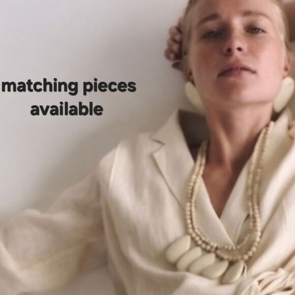 New ZARA Geo Mod Almond Shape Ecru Ring - Picture 8 of 11